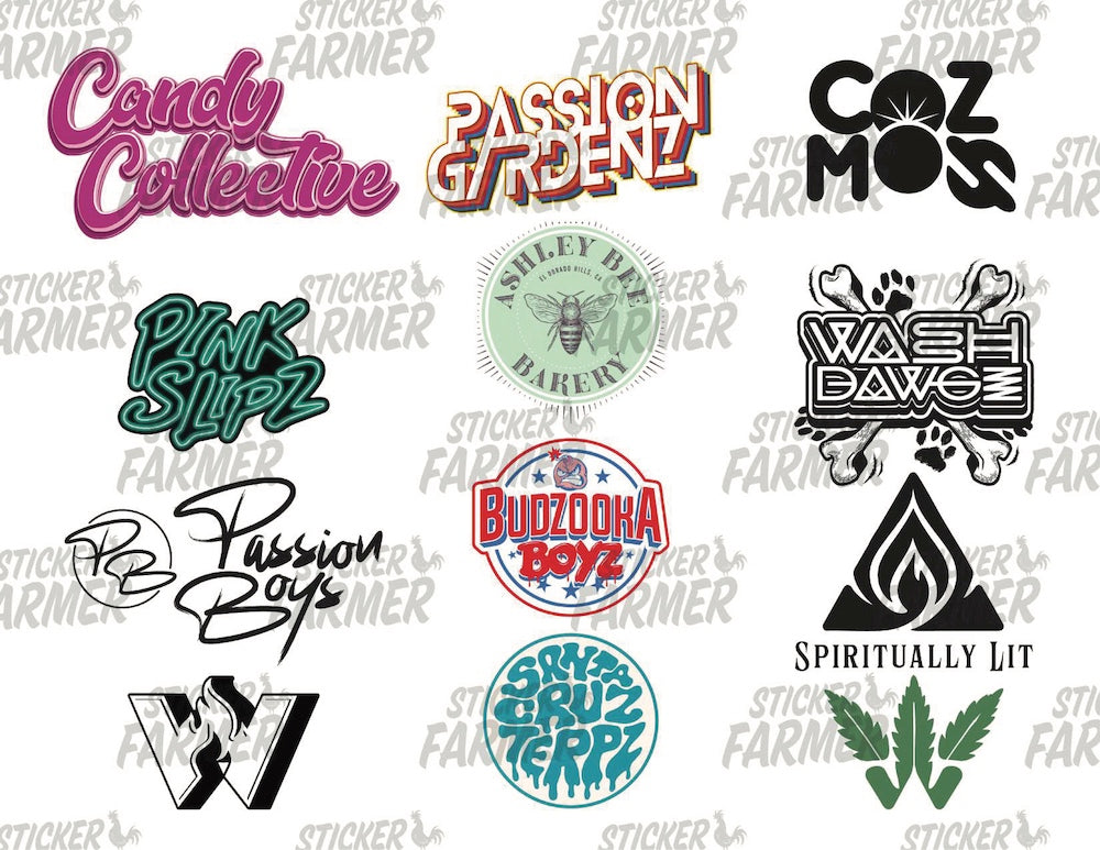 Page 2 of Sticker Farmer modern wordmark logo portfolio featuring clean typography designs