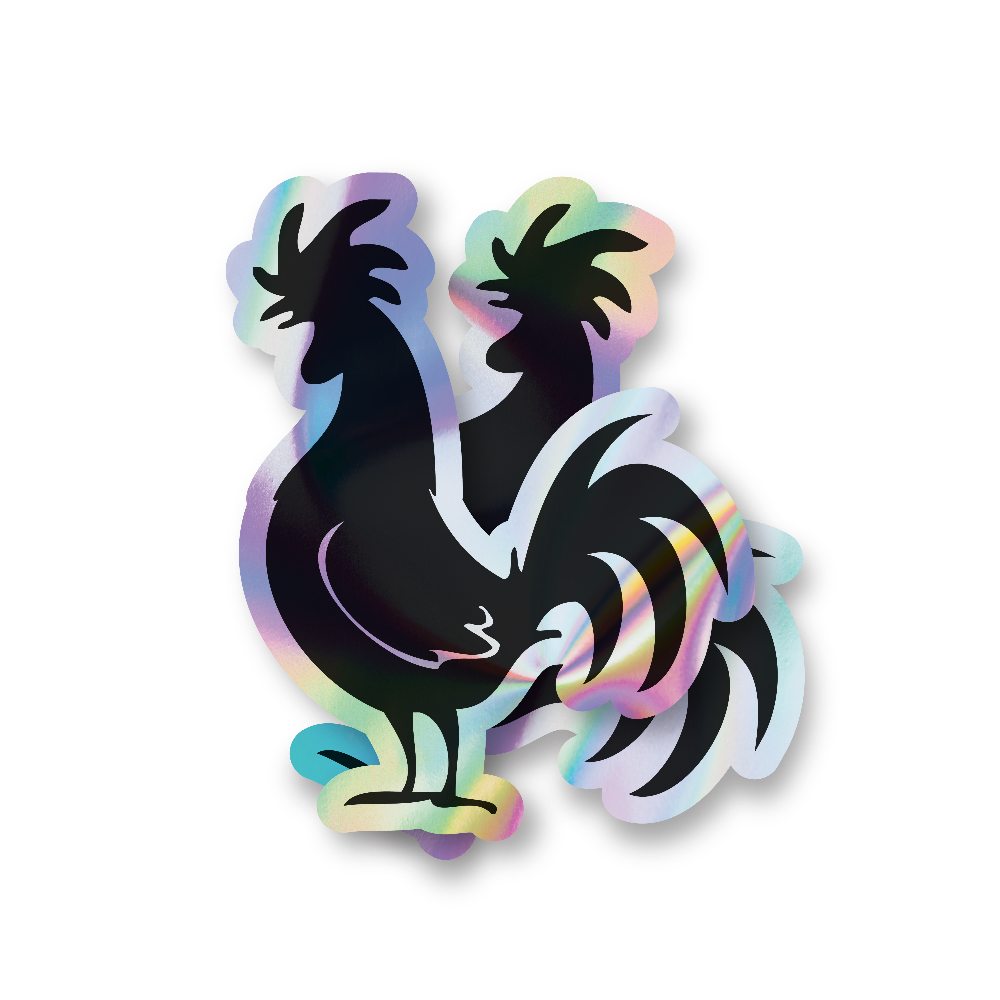 Custom holographic sticker product from Sticker Farmer
