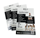 Promotional postcard flyers for MBJJ Jiu-Jitsu Academy